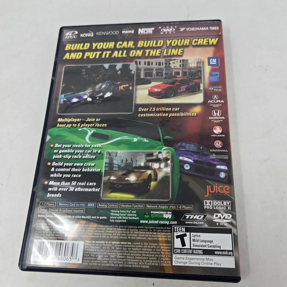 Juiced Sony PlayStation 2 PS2 Greatest Hits THQ Street Racing Game Complete CIB